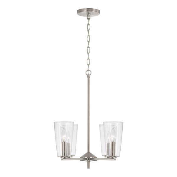 Portman Brushed Nickel Four-Light Pendant with Clear Glass, image 2