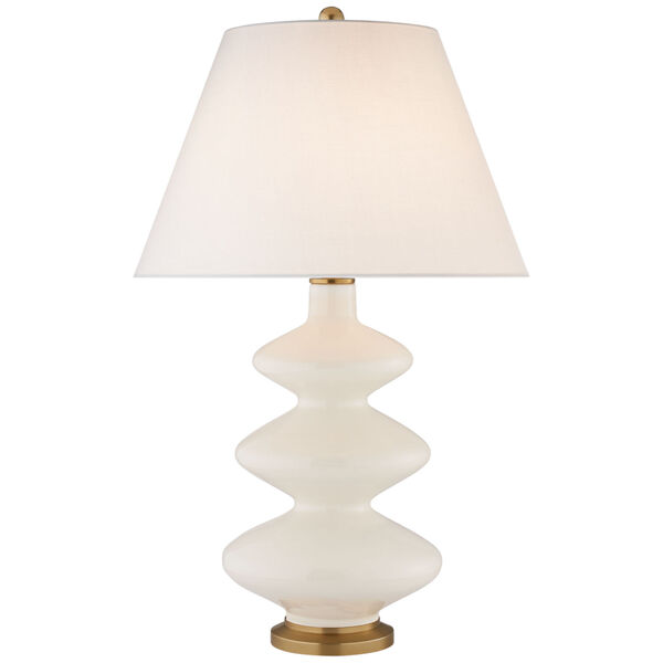 Smith Medium Table Lamp in Ivory with Linen Shade by Christopher Spitzmiller, image 1