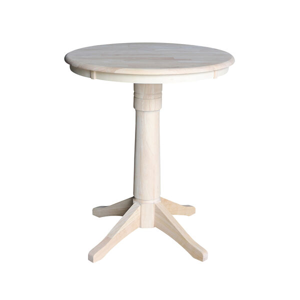 Unfinished 30-Inch Straight Pedestal Counter Height Table, image 1