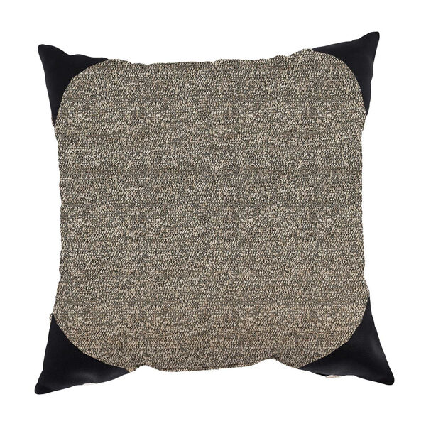 Boucle Shimmer Pepper and Black 20 x 20 Inch Pillow with Corner Cap, image 2