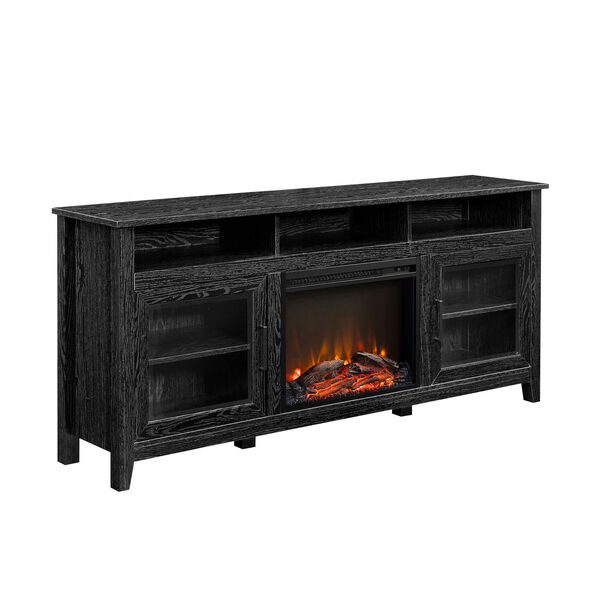 Wasatch Black Tall Fireplace TV Stand, image 5