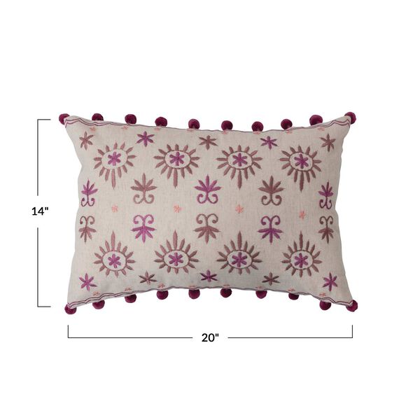 Multicolor Cotton Linen Lumbar 20 x 14-Inch Pillow, image 4