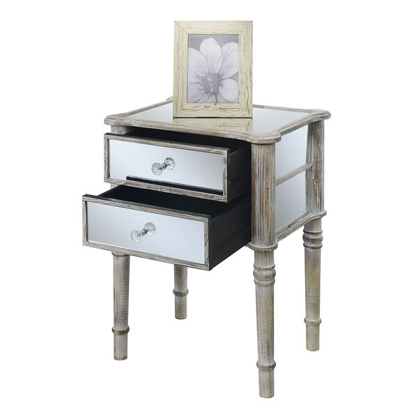 Gold Coast Mayfair Weathered White / Mirror End Table, image 3