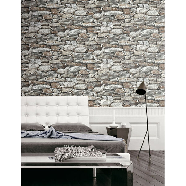 NextWall Stone Wall Peel and Stick Wallpaper, image 4