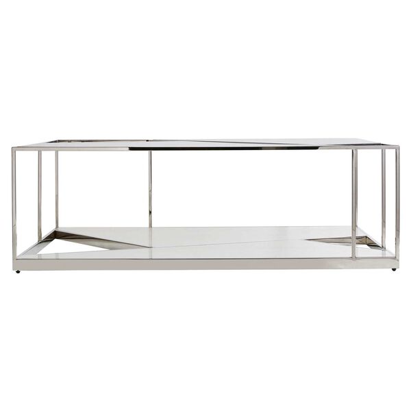 Maymont Stainless Steel and White Cocktail Table, image 2
