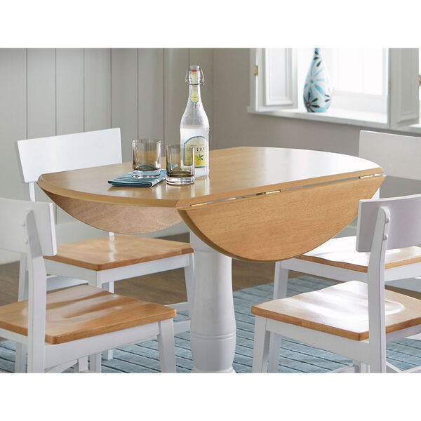Light Oak/White Complete Round Dining Table, image 2