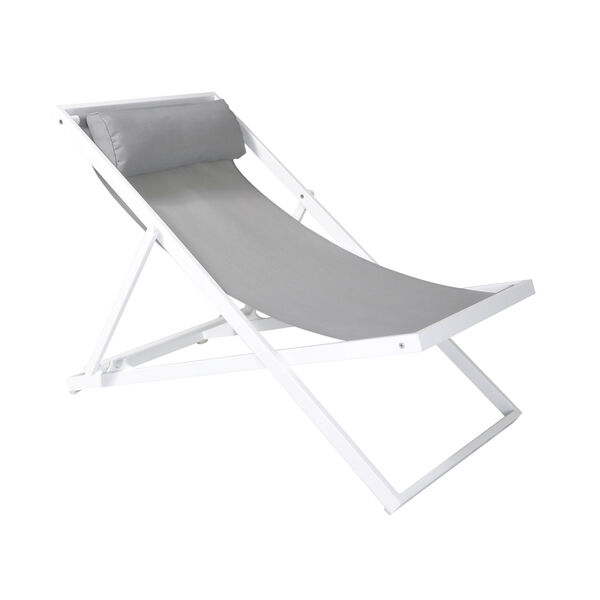 Wave White Outdoor Patio Lounge Chair, image 1