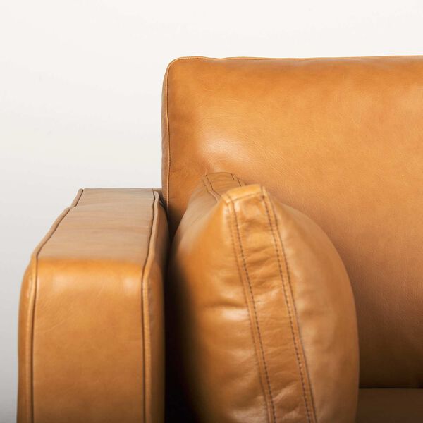 Elton Tan Leather Love Seat, image 6