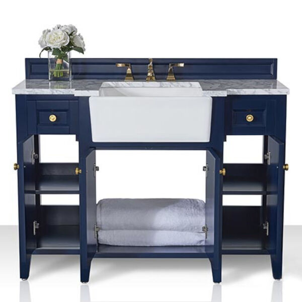 Adeline Heritage Blue 48-Inch Vanity Console with Farmhouse Sink, image 5
