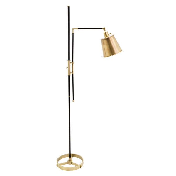 Morgan Black with Antique Brass One-Light Adjustable Floor Lamp, image 1