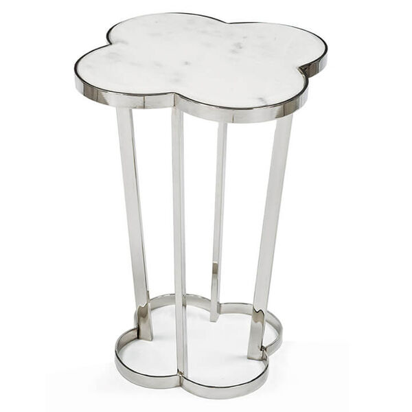 Modern Glamour Polished Nickel Accent Table, image 1
