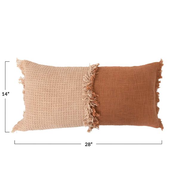 Multicolor Woven Cotton Lumbar 28 x 14-Inch Pillow, image 4