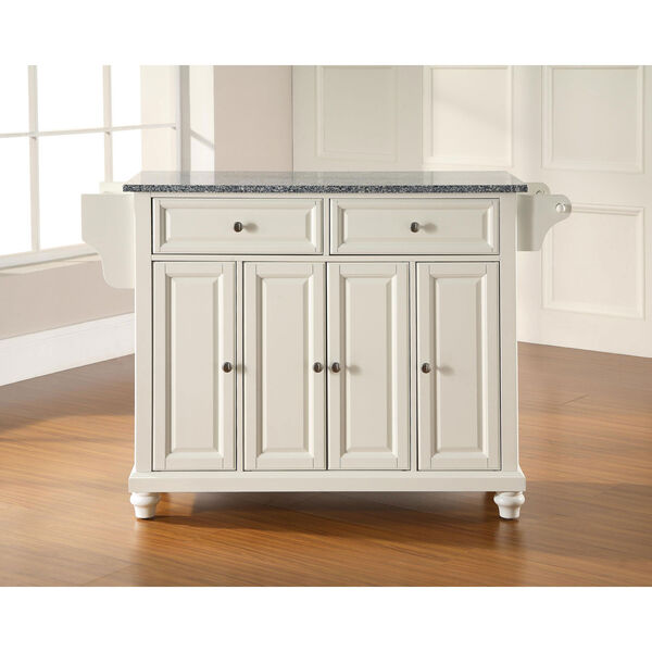 Selby Solid Granite Top Kitchen Island in White Finish, image 5