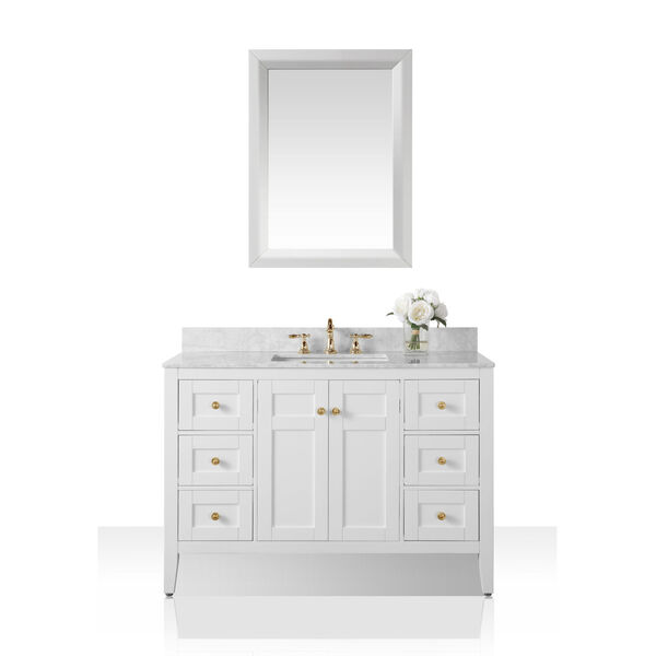 Maili White 48-Inch Vanity Console with Mirror, image 1