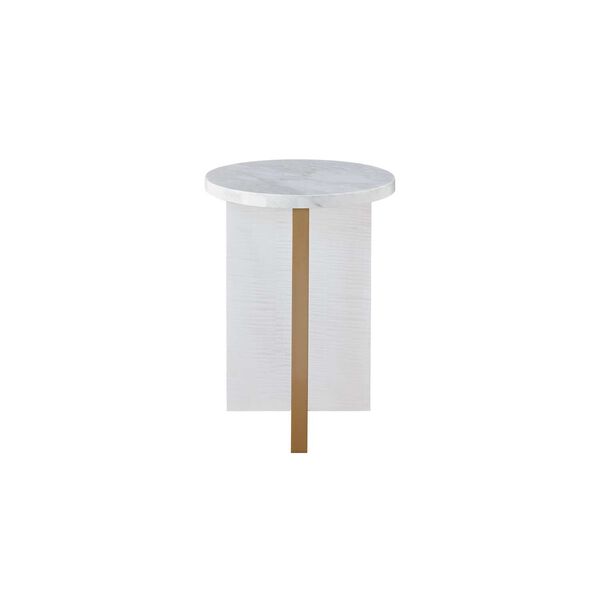 Tranquility Reverie White and Gold Round Accent Table, image 4