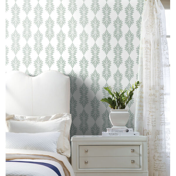 Waters Edge Light Green Broadsands Botanica Pre Pasted Wallpaper - SAMPLE SWATCH ONLY, image 3
