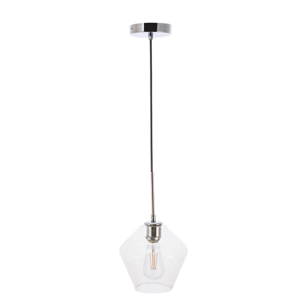 Gene Chrome Eight-Inch One-Light Mini Pendant with Clear Glass, image 5