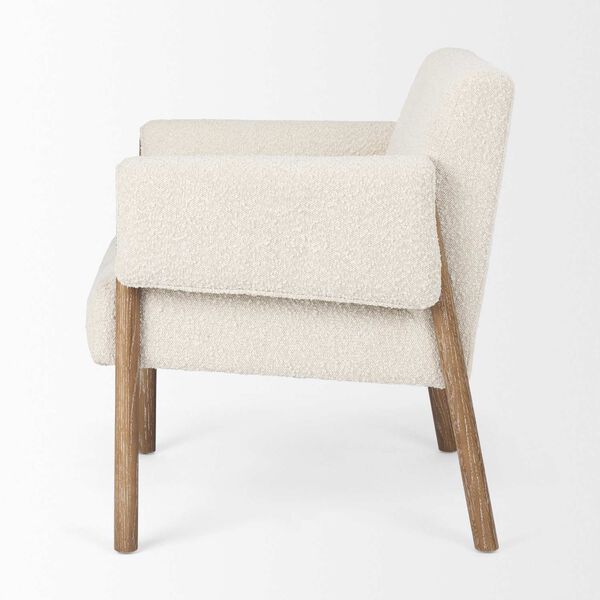 Ashton Cream and Light Brown Wood Accent Chair, image 3