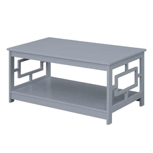 Town Square Gray Coffee Table with Shelf, image 3