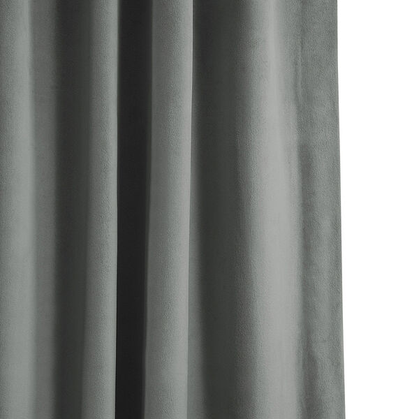 Signature Silver Grey Blackout Velvet Pole Pocket Single Panel Curtain 50 x 84, image 14