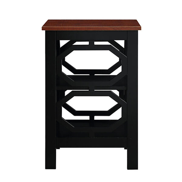 Omega Cherry Top End Table with Black Frame, image 6