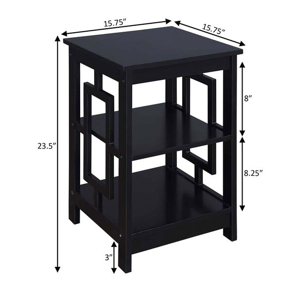 Town Square Black 16-Inch Square End Table, image 3