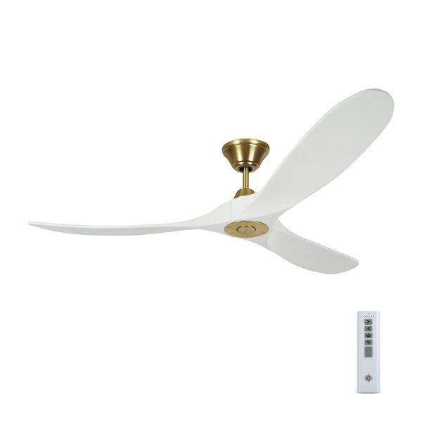 Maverick Matte White with Burnished Brass 60-Inch Ceiling Fan, image 4