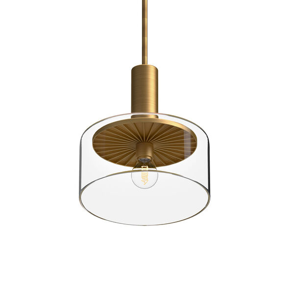 Royale Aged Gold One-Light Pendant with Clear Glass, image 2