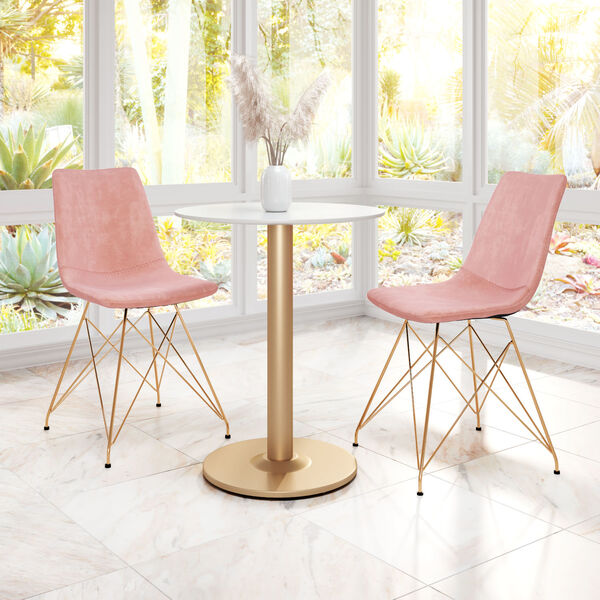 Parker Pink and Gold Dining Chair, Set of Two, image 2