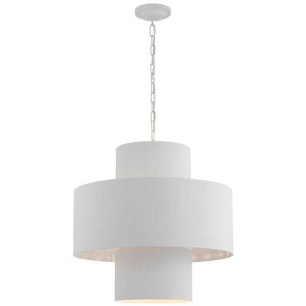 Chalmette Plaster White 25-Inch Eight-Light Layered Pendant by Julie Neill, image 1