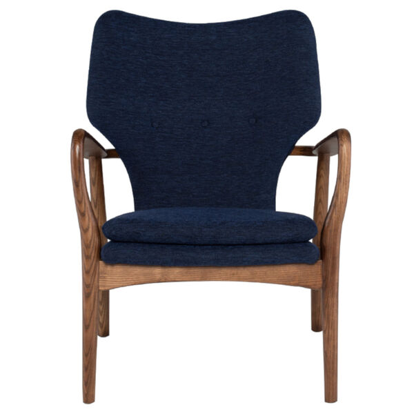 Patrik Blue and Walnut Occasional Chair, image 2