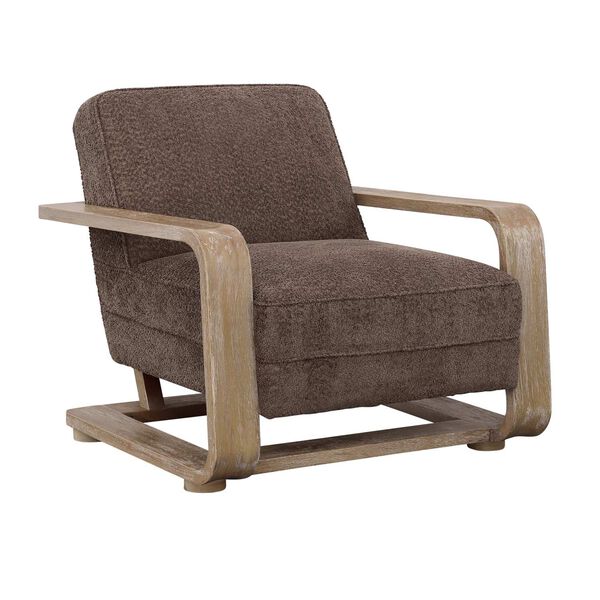Roland Taylor Brown Upholstered Armchair with Wood Frame, image 1