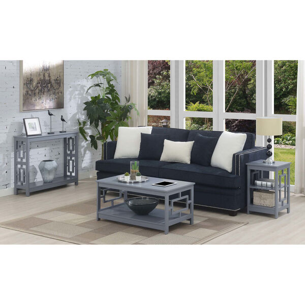 Town Square Gray Coffee Table with Shelf, image 5