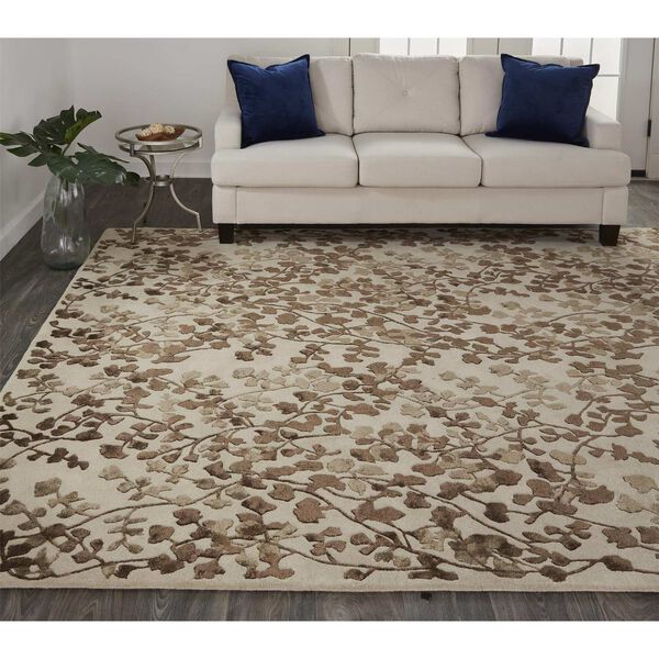 Bella Ivory Taupe Brown Rectangular 5 Ft. x 8 Ft. Area Rug, image 4