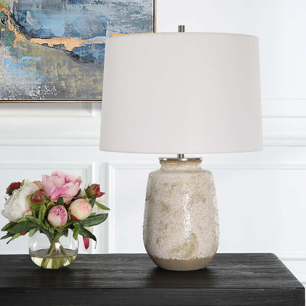 Medan Dove Gray Natural Brushed Nickel One-Light Table Lamp, image 1