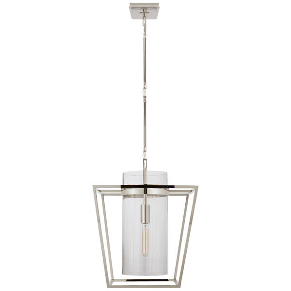 Presidio Small Lantern in Polished Nickel with Clear Glass by Ian K. Fowler, image 1