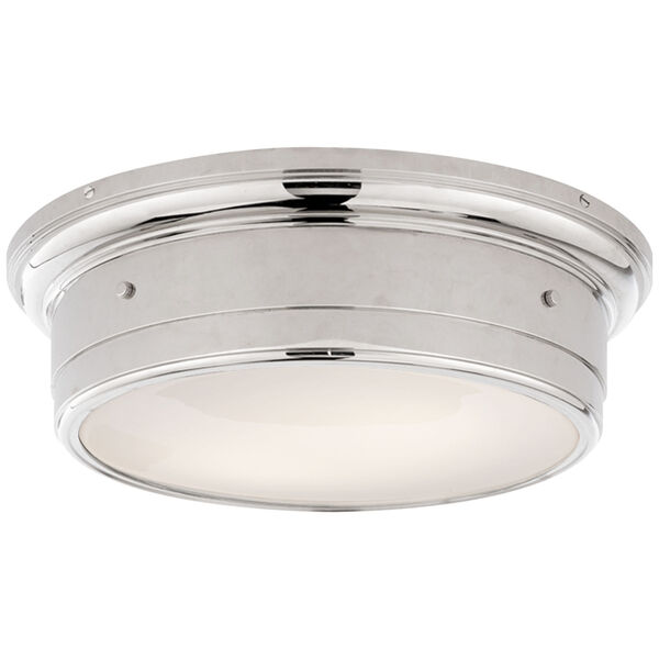 Siena Large Flush Mount in Polished Nickel with White Glass by Studio VC, image 1