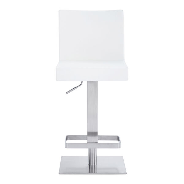 Legacy White and Stainless Steel 33-Inch Bar Stool, image 2