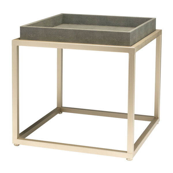Cora Gray and Nickel 18-Inch Square Side Table, image 1