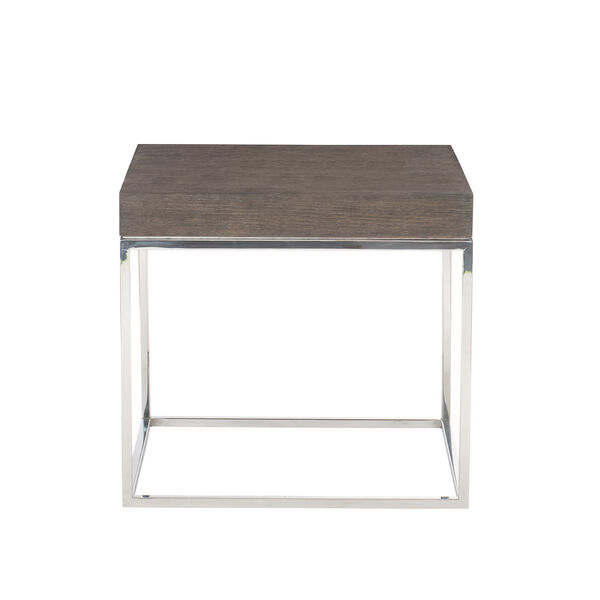 Freestanding Occasional Weathered Charcoal and Chrome 24-Inch End Table, image 2