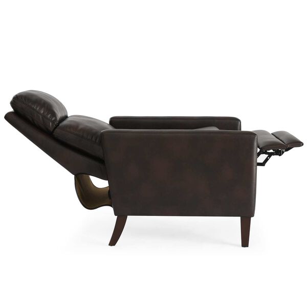 Vicente Burnished Brown Faux Leather Push Back Recliner, image 6