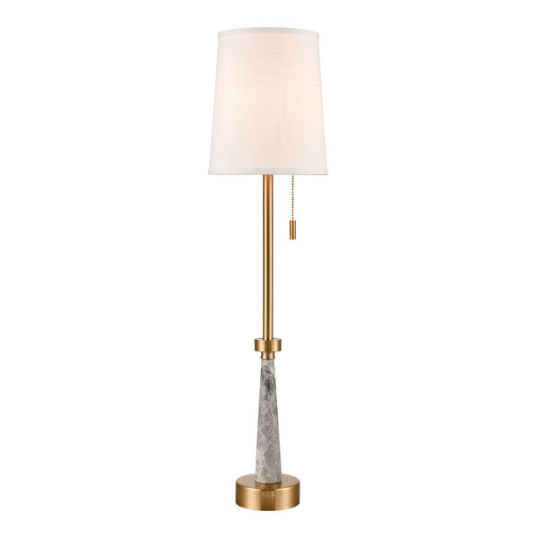 Magda Gray Marble and Satin Brass One-Light Table Lamp, image 1