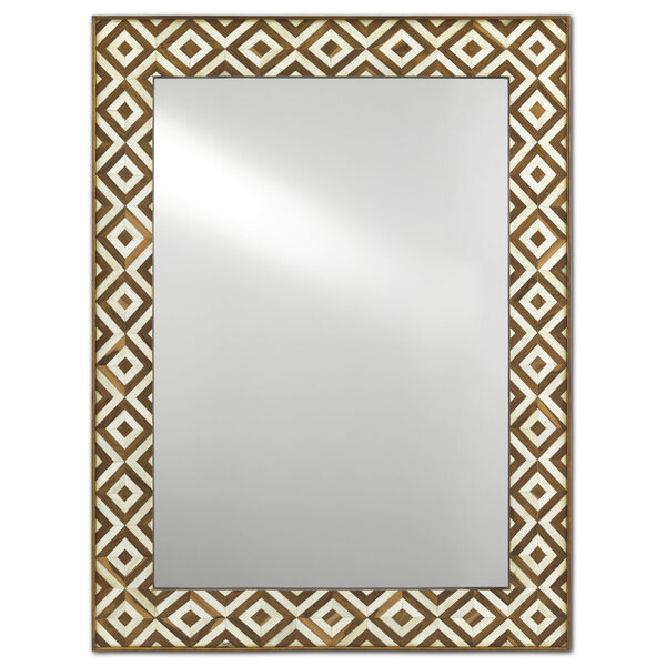 Persian Tan and White Large Wall Mirror, image 1
