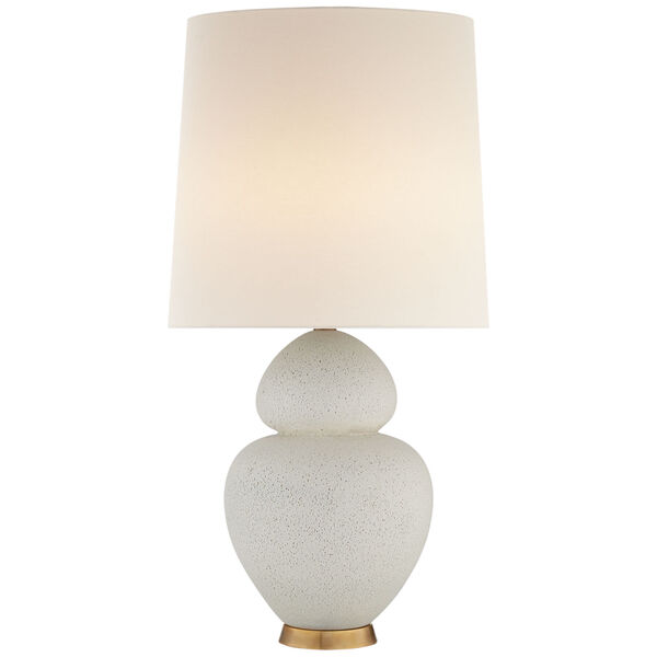 Michelena Table Lamp in Chalk White with Linen Shade by AERIN, image 1