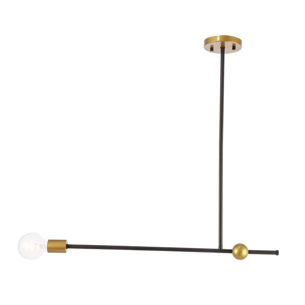 Brees Black and Brass 27-Inch One-Light Pendant, image 1