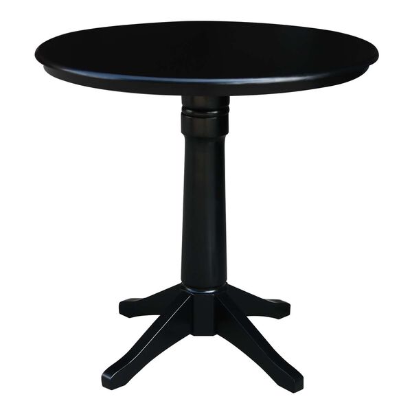 Black Round Top Pedestal Counter Height Table, image 1