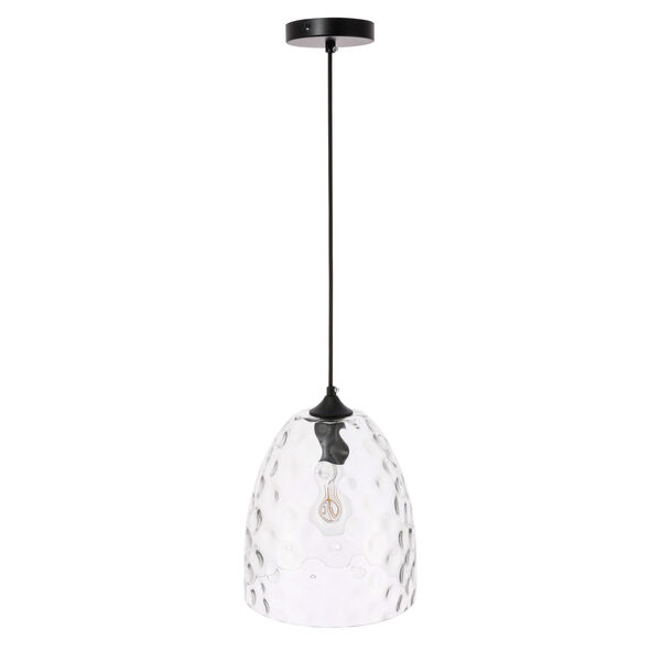 Gibson Black 10-Inch One-Light Pendant with Clear Glass, image 5