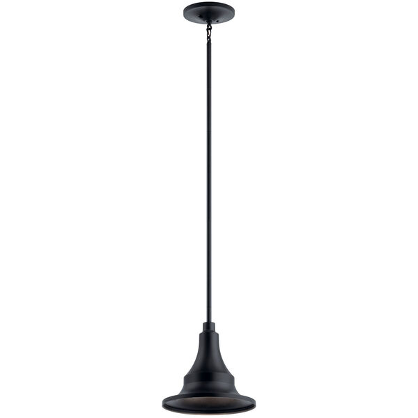Hampshire Textured Black 12-Inch One-Light Outdoor Pendant, image 1