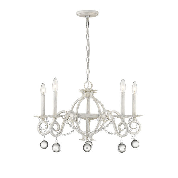 Callie Country White Five-Light Chandelier, image 4