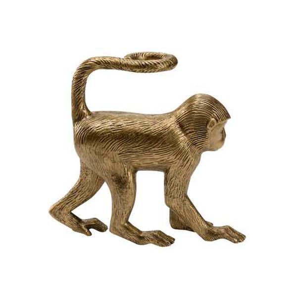 Antique Brass Right Facing Monkey Statue, image 5